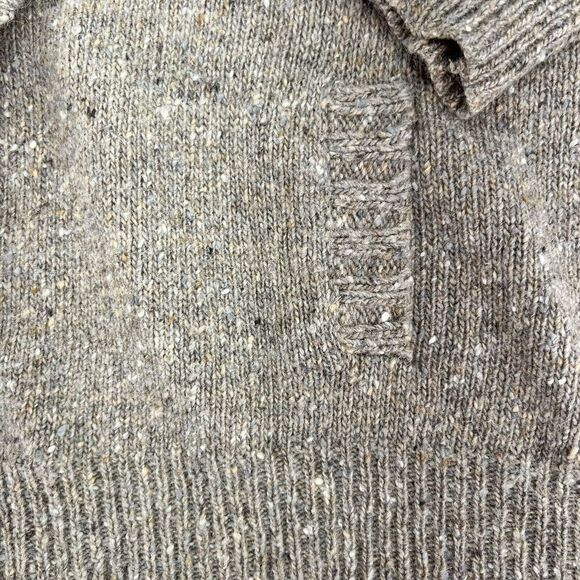 J.CREW Mohair/Angora Blend V-Neck Sweater Taupe Heather Donegal Size M - Picture 2 of 3